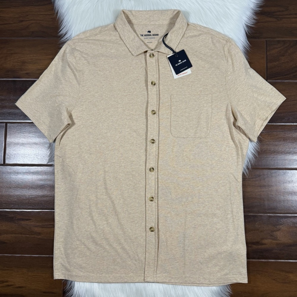 Normal Brand Size Medium Iced Latte Active Puremeso Weekend‎ Button Down Shirt